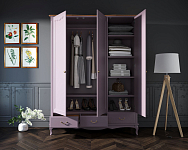 Шкаф Leontina Lavanda для одежды трехстворчатый с ящиками арт ST9327KR/3L 250_100_1933601