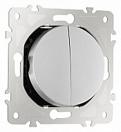 Выключатель двухклавишный без рамки Arte Milano 202 202.30-2.silver 500_191_2302387