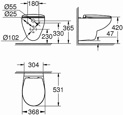 39351000 Bau Ceramic Подвесной безободковый унитаз с сиденьем (с микролифтом), альпин-белый 400_400_1440693