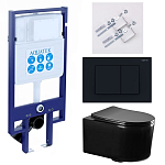 SET AQUATEK МИЯ-MB-012 4в1 (рама AQUATEK Standard INS-0000020+ крепеж KKI-0000002+клавиша KDI-0000012+унитаз AQ2004-MB с тонким сиденьем soft-close 250_100_Array