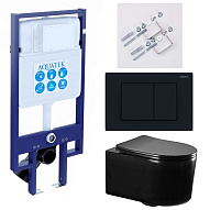 SET AQUATEK МИЯ-MB-012 4в1 (рама AQUATEK Standard INS-0000020+ крепеж KKI-0000002+клавиша KDI-0000012+унитаз AQ2004-MB с тонким сиденьем soft-close 500_191_3226891
