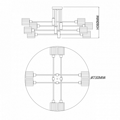 Люстра на штанге Escada Reflex 1140/8P 400_400_1945154