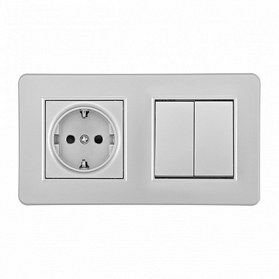 Блок с выключателями двухклавишными Arte Milano SET16-2 SET16-2-40-1-30-2 silver 400_400_2182463