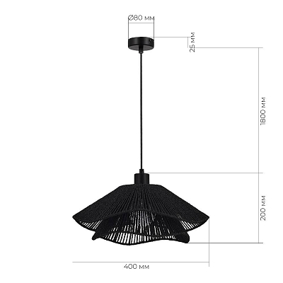 SLE6023-403-01 Светильник подвесной черный/черный E27 1*40W ГОННА 400_400_2954523