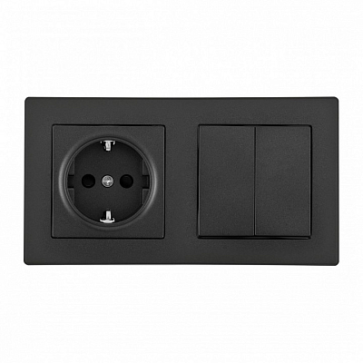 Блок с розеткой и выключателем Arte Milano SET06-2 SET06-2-30-2-40-1 black 400_400_2182111