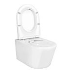 AQ1363W-00 ОБЕРОН Унитаз подвесной безободковый 531*360*344мм, тонкое сиденье с механизмом плавного закрывания, крепеж 250_100_2409306