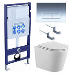 SET AQUATEK ВЕГА cmp-016 (рама AQUATEK Standard INS-0000012 с клавишей KDI-0000016 и крепежом KKI-0000002+унитаз ВЕГА AQ1904-00 с тонким сиденьем sc 250_100_Array