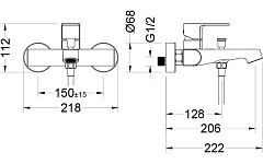 AQ1240CR ОБЕРОН смеситель Смесители для ванны 250_100_2408861