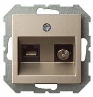 ТВ-розетка и розетка Ethernet RJ-45 без рамки LIREGUS EPSILON 28-315 500_191_2311646