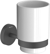 AQ4604MB БЕТТА стакан с держателем, матовый черный 500_191_3225879