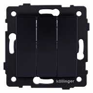 Выключатель трехклавишный без рамки Kollinger  REA-R-012BK 500_191_3123805