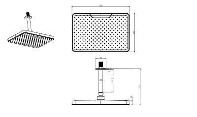 AQ2071CR прямоугольный верхний душ потолочный 305х205х25 мм 400_400_2411240