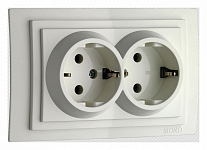 Розетка двойная с заземлением Mono Electric Larissa 103-191904-120 250_100_Array