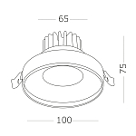 ST751.548.10 Св-к встр. Белый LED 1*10W 4000K 750Lm Ra>90 38° IP20 D100xH75 170-240V Встраиваемые светильники 250_100_2952936
