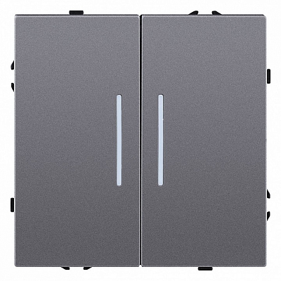 Выключатель двухклавишный с подсветкой без рамки Kollinger Eclipse EC-010GY 400_400_3106537
