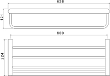AQ4415MB ЛИРА полка для полотенец, матовый черный 250_100_2412849