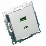 Розетка 2хUSB type A и C без рамки Stekker Катрин 50054 250_100_2160588