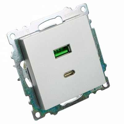 Розетка 2хUSB type A и C без рамки Stekker Катрин 50054 400_400_2160588