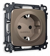 Розетка с заземлением и со шторкой, без рамки Ambrella Volt OMEGA MO637010 500_191_2307371
