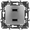 Розетка 2хUSB type A без рамки Эра Эра Elegance 14-4110-03