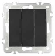 Выключатель трехклавишный без рамки Arte Milano 206 206.30-3.black 500_191_2302655