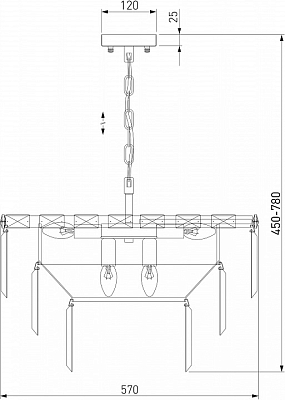 Подвесная люстра Eurosvet Elegante 10130/8 золото/прозрачный хрусталь Strotskis 400_400_1811857