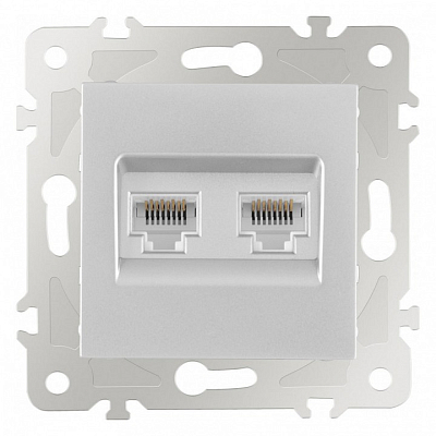Розетка Ethernet RJ-45 без рамки Arte Milano am-203 203.45-2.silver 400_400_2166693