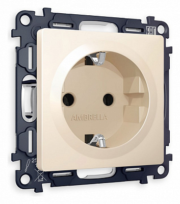 Розетка с заземлением и со шторкой, без рамки Ambrella Volt ALFA MA327010 400_400_2186118