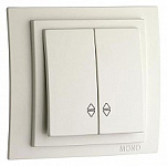 Выключатель проходной двухклавишный Mono Electric Larissa 103-010123-111 250_100_Array