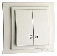 Выключатель проходной двухклавишный Mono Electric Larissa 103-010123-111 500_191_2301735