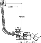285357 Simplex слив-перелив полуавтомат для стандартных ванн, с сифоном, 40/50 x 540, пластик/хром 250_100_1439364