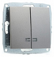 Выключатель двухклавишный с подсветкой без рамки Mono Electric Despina / Larissa 500-002425-103 500_191_2301623