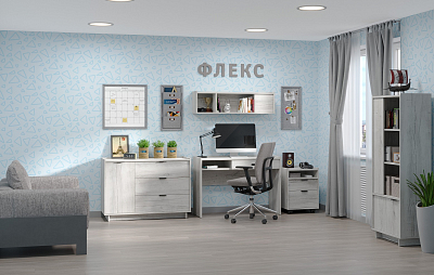 Гостиная Флекс. Комплект 3, Дуб Шавиниган Н163811 400_400_2373783