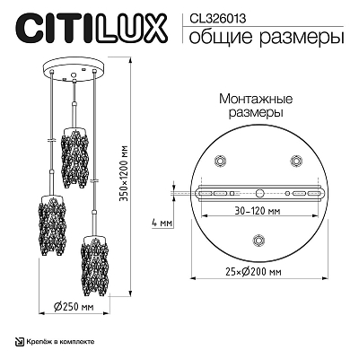 Подвесная люстра Citilux RONIN CL326013 400_400_3081882