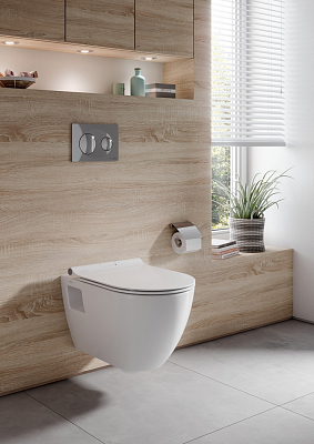 SM46SL Smart унитаз подвесной, безободковый, с тонким сиденьем с микролифтом, Serel 400_400_2418170