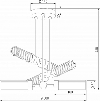 Люстра на штанге Eurosvet Oriens 60166/6 латунь 400_400_1813843