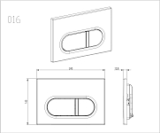 KDI-0000045 (016D) Панель смыва Черная (клавиши прямоугольные) 250_100_2415477