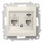 Розетка двойная RJ-12 и Ethernet RJ-45, без рамки Elbi Eleсtriс Zena Vega 609-010200-249 250_100_2195083