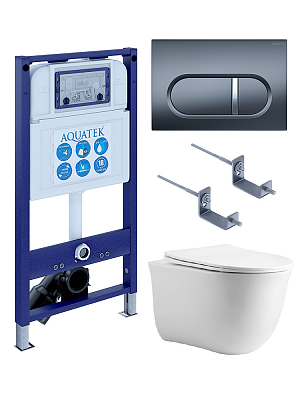 SET AQUATEK КЛАССИК cm-050 4в1 (рама AQUATEK INS-0000025 +крепление KKI-0000002 +кнопка KDI-0000050 +унитаз AQ1112-00 +тонкое сиденье с механиз) 400_400_3232702