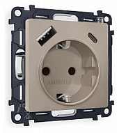 Розетка с заземлением и 2хUSB type A и C, без рамки Ambrella Volt ALFA MA370010 500_191_2306904
