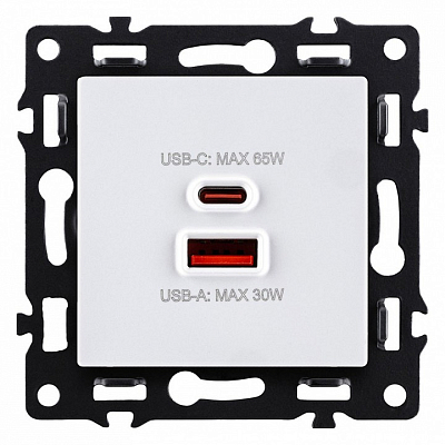 Розетка 2хUSB type A и C без рамки Kollinger Asthetik AS-024WH 400_400_3118744