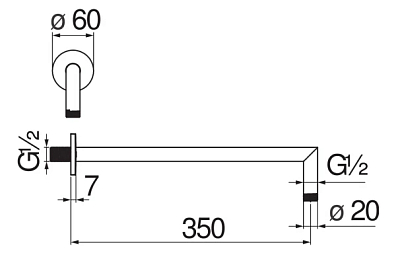 AD138/44IX держатель верхнего душа 35 см, шлиф. хром 400_400_2407601