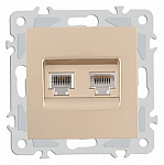 Розетка двойная RJ-11 и Ethernet RJ-45, без рамки Arte Milano am-206 206.44-1.shampan 250_100_Array