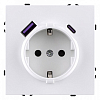 Розетка с заземлением и со шторкой и 2хUSB type A и C, без рамки Kollinger Eclipse EC-016WH 100_100_3118896