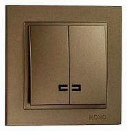 Выключатель двухклавишный с подсветкой Mono Electric Despina 102-232325-103 500_191_2301690