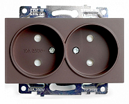 Розетка двойная без заземления и со шторкой, без рамки Stekker Катрин 49026 250_100_2158550