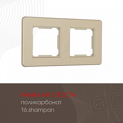 Рамка на 2 поста Arte Milano am-502.16 502.16-2.shampan 400_400_2168486