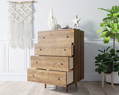 Комод "Boho" на 4 ящика джангл арт BH10 400_400_1936587