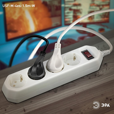 Удлинитель с выключателем Эра  USF-M-4es-1.5m-W 400_400_2404290
